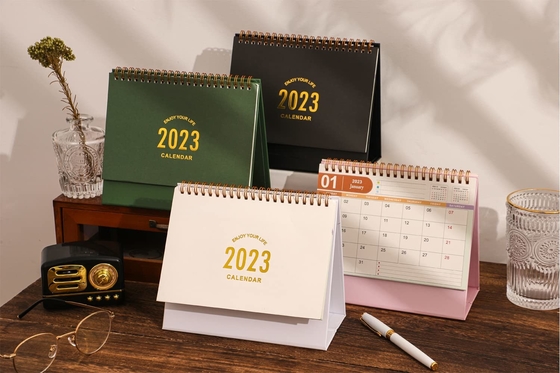 Embossing Debossing ปฏิทินติดผนังรายเดือน Custom 365 Days Desk Advent Calendar