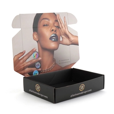 Embossing Debossing Cosmetic Black Mailer Box กล่องเก็บวิกผมขนาดที่กำหนดเอง