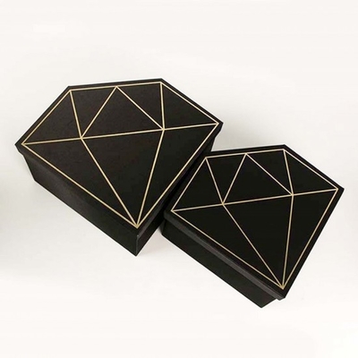 FSC กล่องดอกไม้เพชรพิมพ์ลายแบบกำหนดเอง Gold Hot Stamping Diamond Rose Box