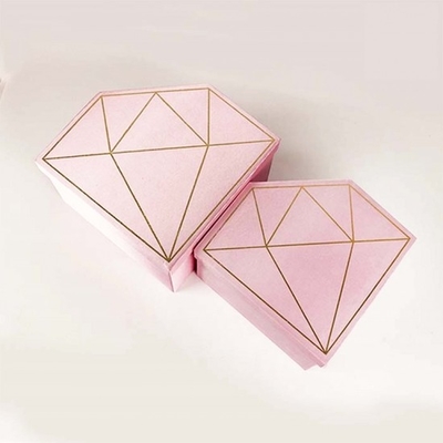 FSC กล่องดอกไม้เพชรพิมพ์ลายแบบกำหนดเอง Gold Hot Stamping Diamond Rose Box