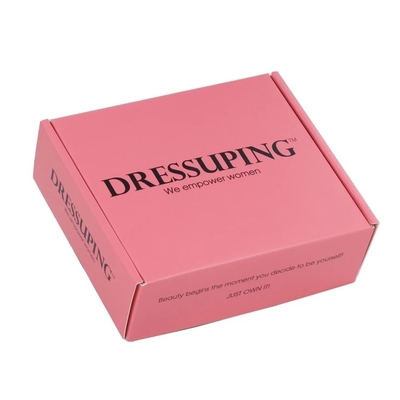 เคลือบเงา Matt Varnishing Pink Mailer Shipping Box กล่องบรรจุภัณฑ์เครื่องสำอาง OEM โลโก้