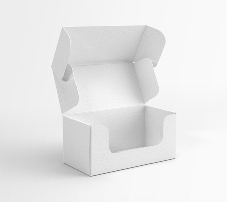 พิมพ์ออฟเซ็ทฟรี Front Tuck Mailer Boxes Shipping Box Mockup
