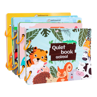 หนังสือกิจกรรมเด็กวัยหัดเดินก่อนวัยเรียนหนังสือกระดานสำหรับเด็ก 6” X6” ถึง 10” X10”