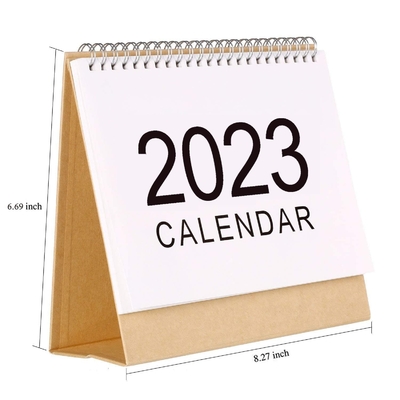 2023 การพิมพ์ปฏิทินรายเดือน 1400gsm 1800gsm ปฏิทินตั้งโต๊ะกระดาษแข็ง