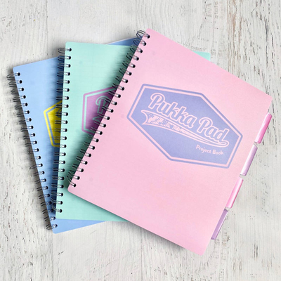 สมุดบันทึกเกลียวแบบกำหนดเองการพิมพ์ Kawaii Kraft Notepad เครื่องเขียน